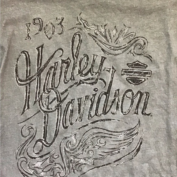 Harley-Davidson Lace Panel Shoulder Tee M - Picture 3 of 7